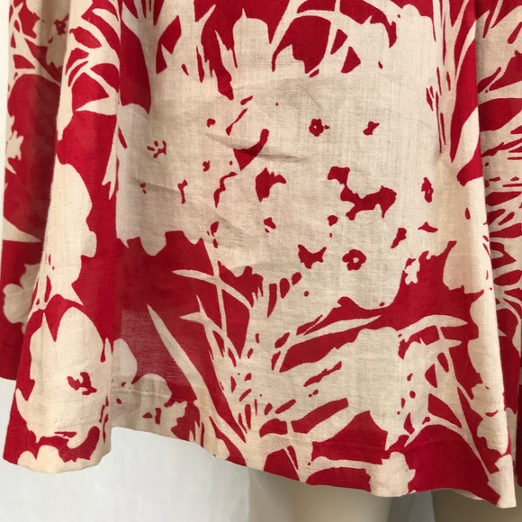 🚫SOLD🚫 NWOT Red Taupe Flower Pleated Flowy Knee - Picture 3 of 9